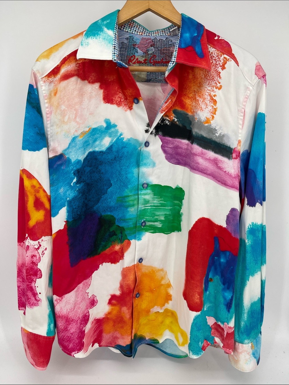 Robert Graham Azalea Artistic Watercolors Stretch Button Down Men’s Shirt XL